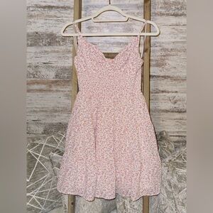Pink floral mini dress